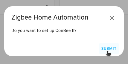 Set up ConBee II as ZHA integration