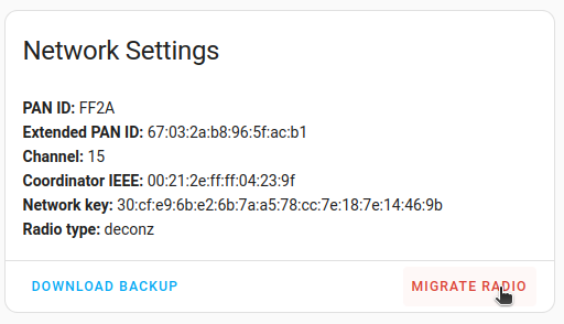 Migrate the network settings