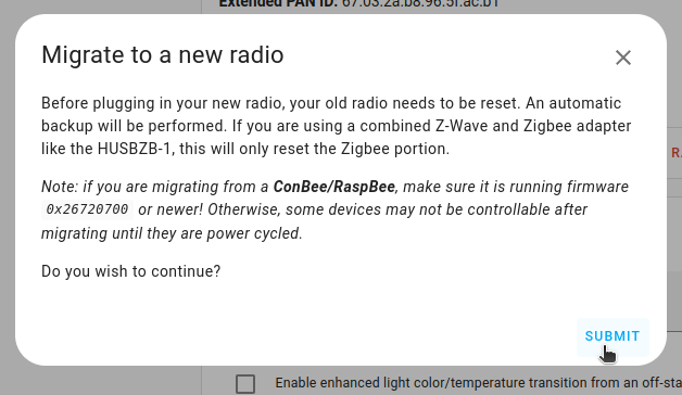 Start the automatic backup
