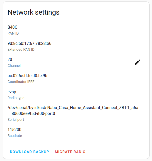 Screenshot showing the migrate radio button on the Network settings dialog
