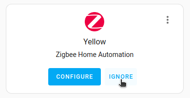 Ignore button on ZHA integration card